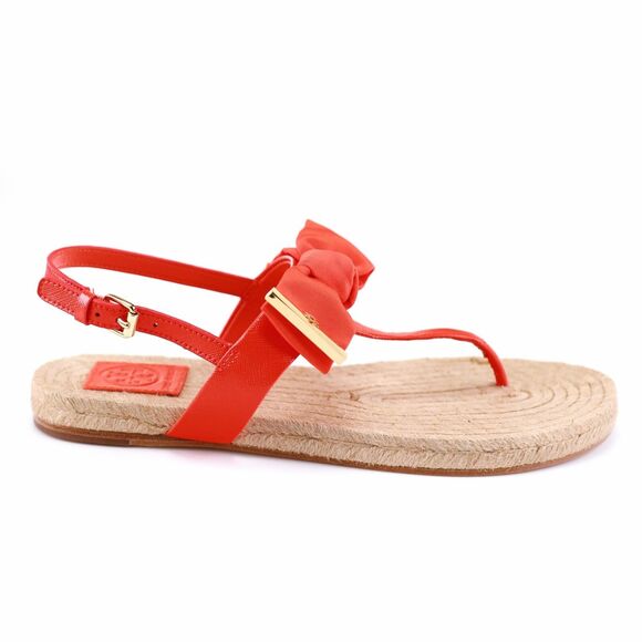 NIB Tory Burch BOWTIE PENNY Sandal in Poppy Red 7.5, 8 - Picture 8 of 11